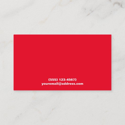 Moderner BOLD-DJ mit Schwarz-weißer und roter Typo Visitenkarte (Rückseite)