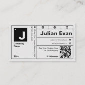 Moderner, Bold Typografy Monogram QR Code Visitenkarte (Vorderseite)