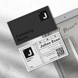 Moderner, Bold Typografy Monogram QR Code Visitenkarte