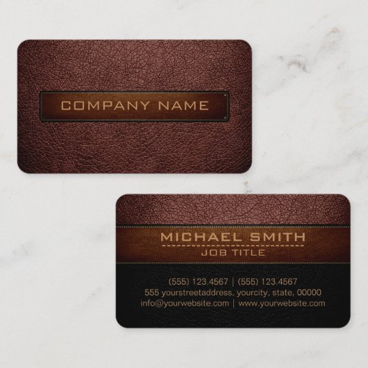 Moderner Bole- und Black Leather-Look Visitenkarte (Vorne/Hinten)