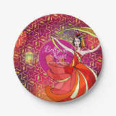 Moderner Bollywood Party Dancer Personalisiert Pin Pappteller (Vorderseite)