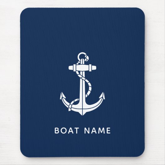 Moderner Bootsname Anker Segelcrew Benutzerdefinie Mousepad (Vorne)