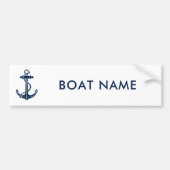 Moderner Bootsname Marineblaue Anker individuell Autoaufkleber (Vorne)