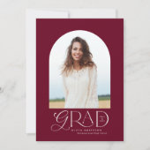 Moderner bordeauxroter geometrischer Abschluss für Ankündigung (Vorderseite)