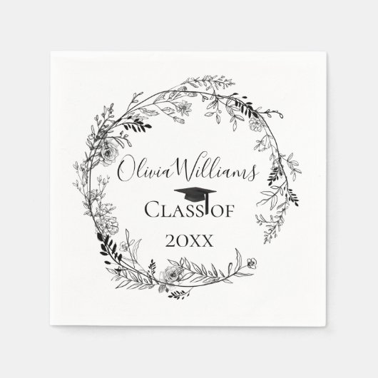 Moderner botanischer Abschluss Serviette (Vorderseite)