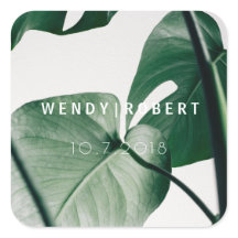 Moderner Botanischer Aufkleber für die Einladung