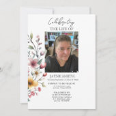 Moderner botanischer Beerdigungsservice e-vite Einladung (Vorderseite)