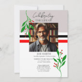 Moderner botanischer Beerdigungsservice e-vite Einladung (Vorderseite)