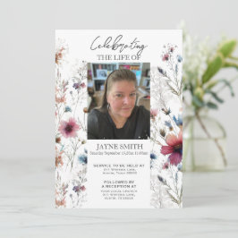 Moderner botanischer Beerdigungsservice e-vite Einladung