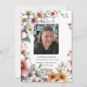 Moderner botanischer Beerdigungsservice e-vite Einladung (Vorderseite)