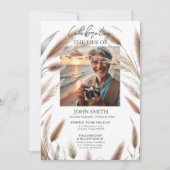 Moderner botanischer Beerdigungsservice e-vite Einladung (Vorderseite)