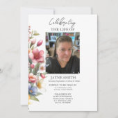 Moderner botanischer Beerdigungsservice e-vite Einladung (Vorderseite)