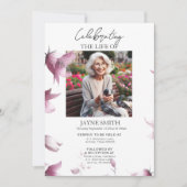 Moderner botanischer Beerdigungsservice e-vite Einladung (Vorderseite)