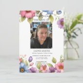 Moderner botanischer Beerdigungsservice e-vite Einladung (Stehend Vorderseite)