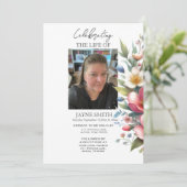 Moderner botanischer Beerdigungsservice e-vite Einladung (Stehend Vorderseite)