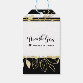 Moderner botanischer Black Gold Glamour Chic Gefal Geschenkanhänger