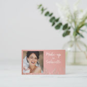 Moderner Botanischer Dusty Rose Boho Foto QR Code Visitenkarte (Stehend Vorderseite)