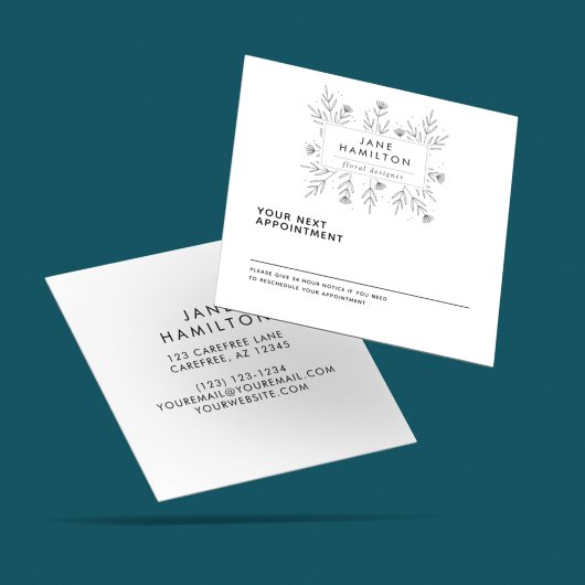 Moderner botanischer Florist Terminkarte