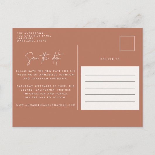 Moderner botanischer Garten mit böhmischen Teppich Ankündigungspostkarte (Rückseite)