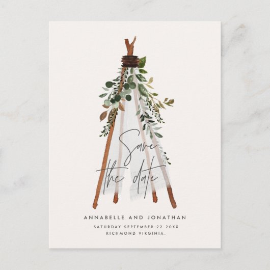 Moderner botanischer Garten mit böhmischen Teppich Ankündigungspostkarte (Vorderseite)