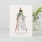 Moderner botanischer Garten mit böhmischen Teppich Save The Date (Stehend Vorderseite)