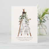 Moderner botanischer Garten mit böhmischen Teppich Save The Date (Stehend Vorderseite)