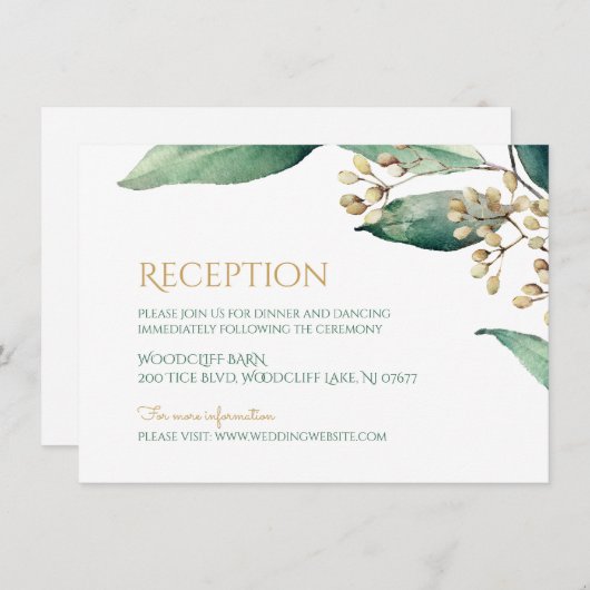 Moderner botanischer Garten rustikale Hochzeitsemp Einladung (Vorne/Hinten)