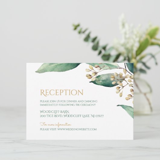 Moderner botanischer Garten rustikale Hochzeitsemp Einladung (Stehend Vorderseite)