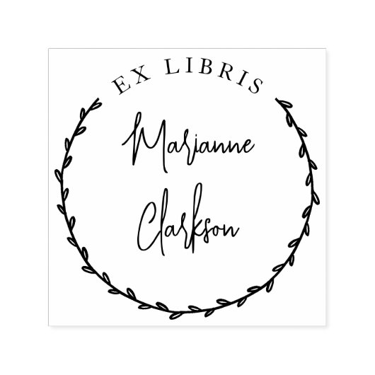 Moderner botanischer Individuelle Name Ex Libris Permastempel (Design)