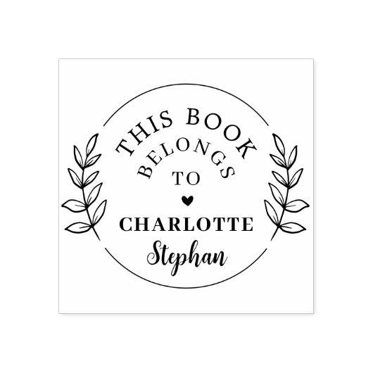 Moderner botanischer Individuelle Name Gummistempel (Prägung)