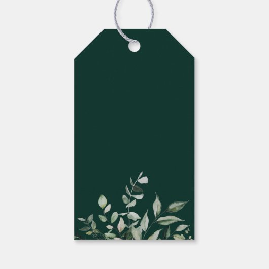 Moderner botanischer Joy Emerald Holiday Geschenkanhänger (Rückseite)