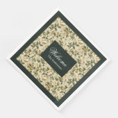 Moderner botanischer Napkins Sage Green Luxe Look Serviette (Ecke)