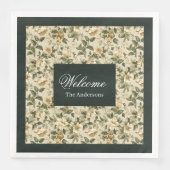 Moderner botanischer Napkins Sage Green Luxe Look Serviette (Vorderseite)