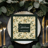 Moderner botanischer Napkins Sage Green Luxe Look Serviette