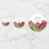 Moderner Botanischer Pink Protea Blumengast Konfetti (Vorderseiten)