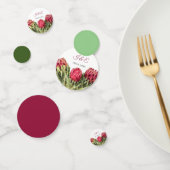 Moderner Botanischer Pink Protea Blumengast Konfetti (Gruppe)