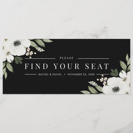 Moderner Botanischer Seekarten-Header für Schwarze (Rückseite)