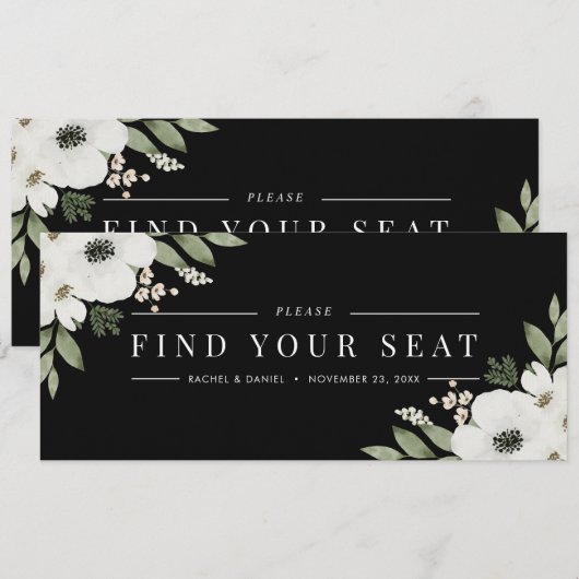 Moderner Botanischer Seekarten-Header für Schwarze (Vorne/Hinten)