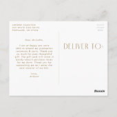 Moderner Brass Foto Abschluss Vielen Dank Postkarte (Rückseite)