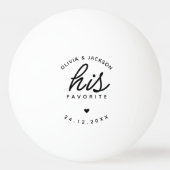 Moderner Brauch für seinen Lieblingsschwarzen Text Tischtennisball (Vorderseite)