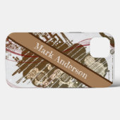 Moderner Braun-Stil Case-Mate iPhone Hülle (Rückseite (Horizontal))