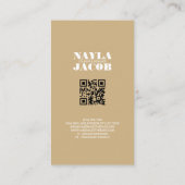 Moderner braune Erde Tone Checkered Pattern QR Cod Visitenkarte (Rückseite)