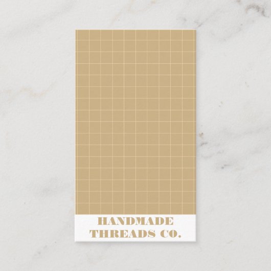 Moderner braune Erde Tone Checkered Pattern QR Cod Visitenkarte (Vorderseite)