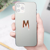 Moderner brauner 3D-Text - Anfangsbuchstabe | Lach Aufkleber (Telefon)