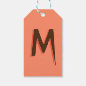 Moderner brauner 3D-Text - Anfangsbuchstabe | Lach Geschenkanhänger (Rückseite)