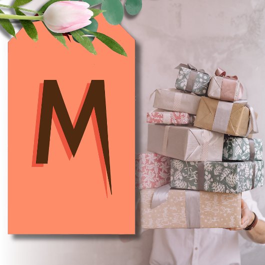 Moderner brauner 3D-Text - Anfangsbuchstabe | Lach Geschenkanhänger