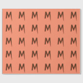 Moderner brauner 3D-Text - Anfangsbuchstabe | Lach Geschenkpapier (Flach)