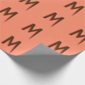 Moderner brauner 3D-Text - Anfangsbuchstabe | Lach Geschenkpapier (Ecke)