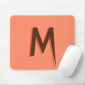 Moderner brauner 3D-Text - Anfangsbuchstabe | Lach Mousepad (Mit Mouse)
