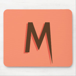 Moderner brauner 3D-Text - Anfangsbuchstabe Lach Mousepad